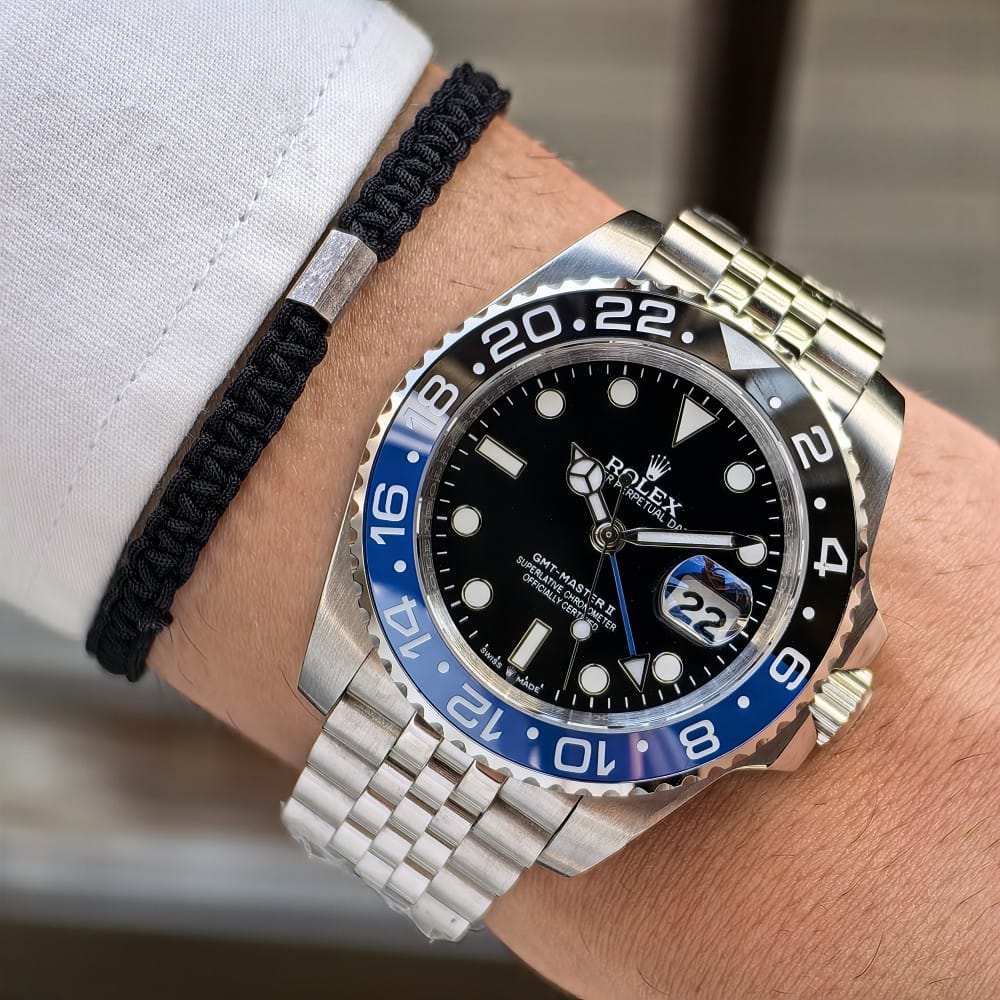 rolex gmt master ii batman jubilee 40mm watch