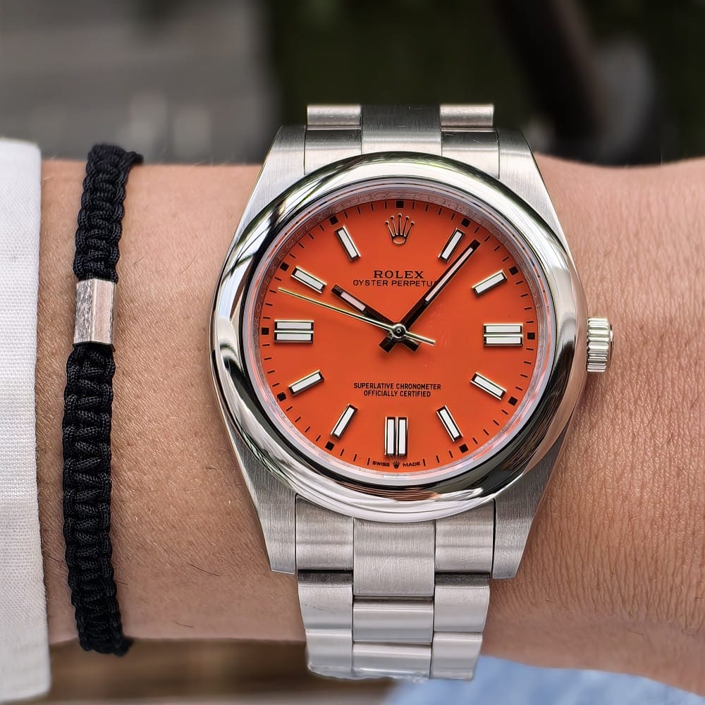 rolex oyster perpetual orange 40mm watch - Image 2