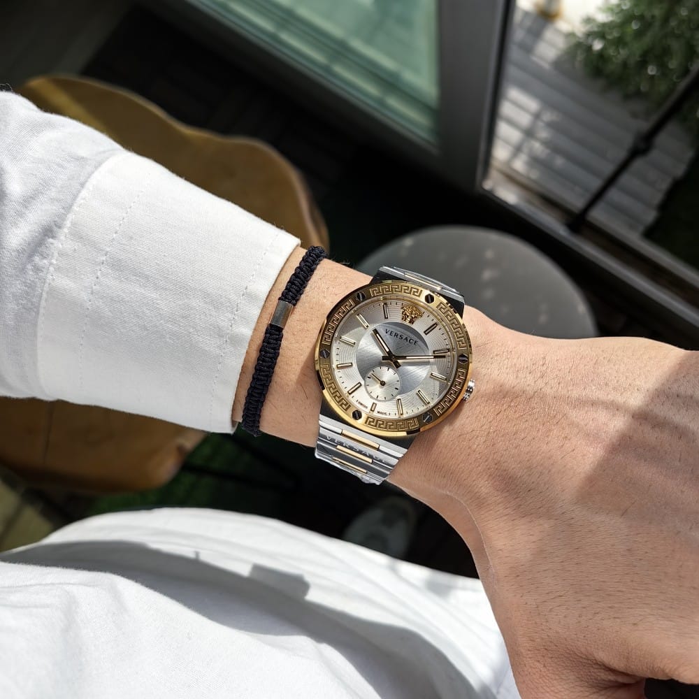 versace two tone white dial watch - 42.7 mm - Image 4