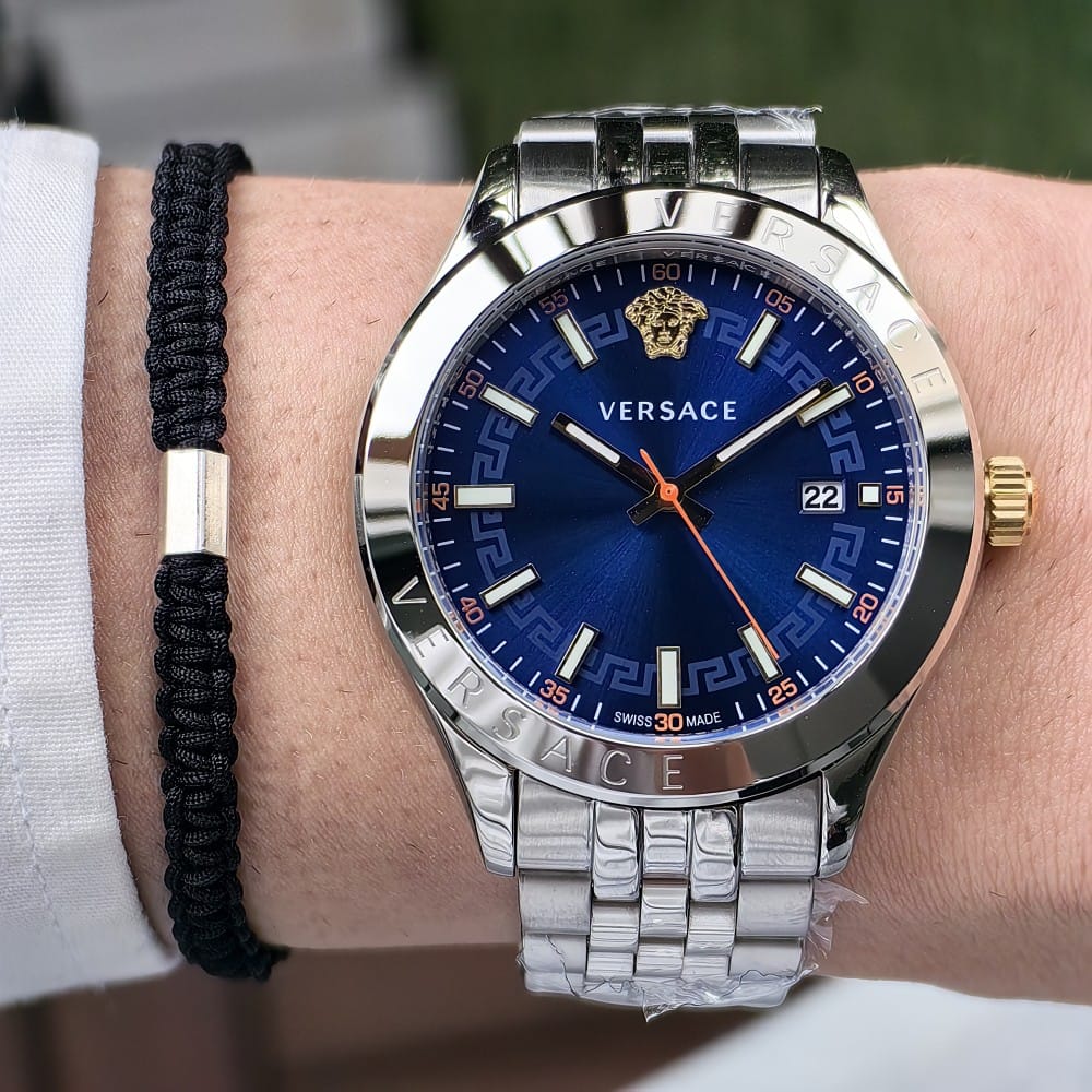 versace silver - 42mm blue dial watch - Image 2