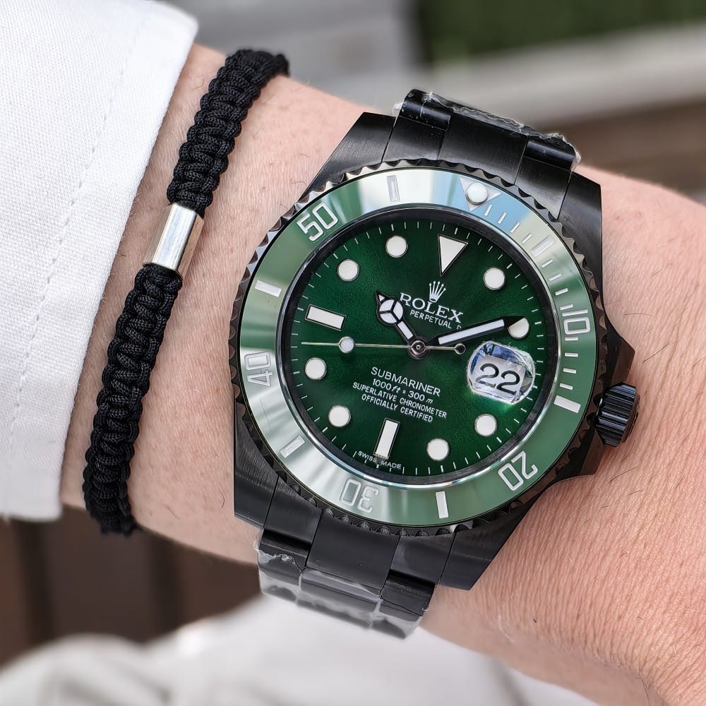 rolex submariner date black-green dial 40mm watch