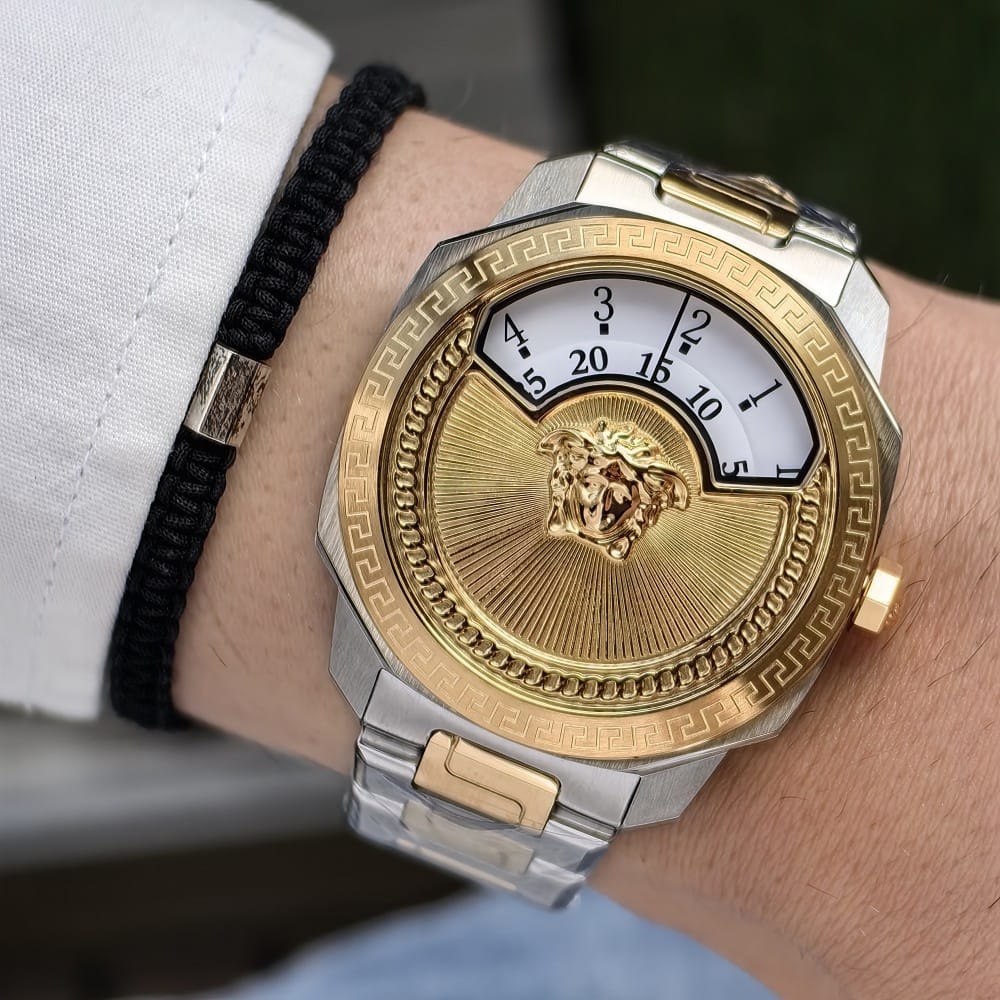 versace two tone gold white watch 44mm