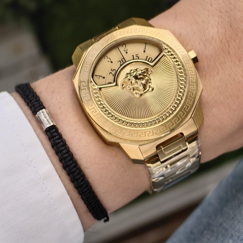 versace full gold 44mm watch - 316l stainless steel - Image 2