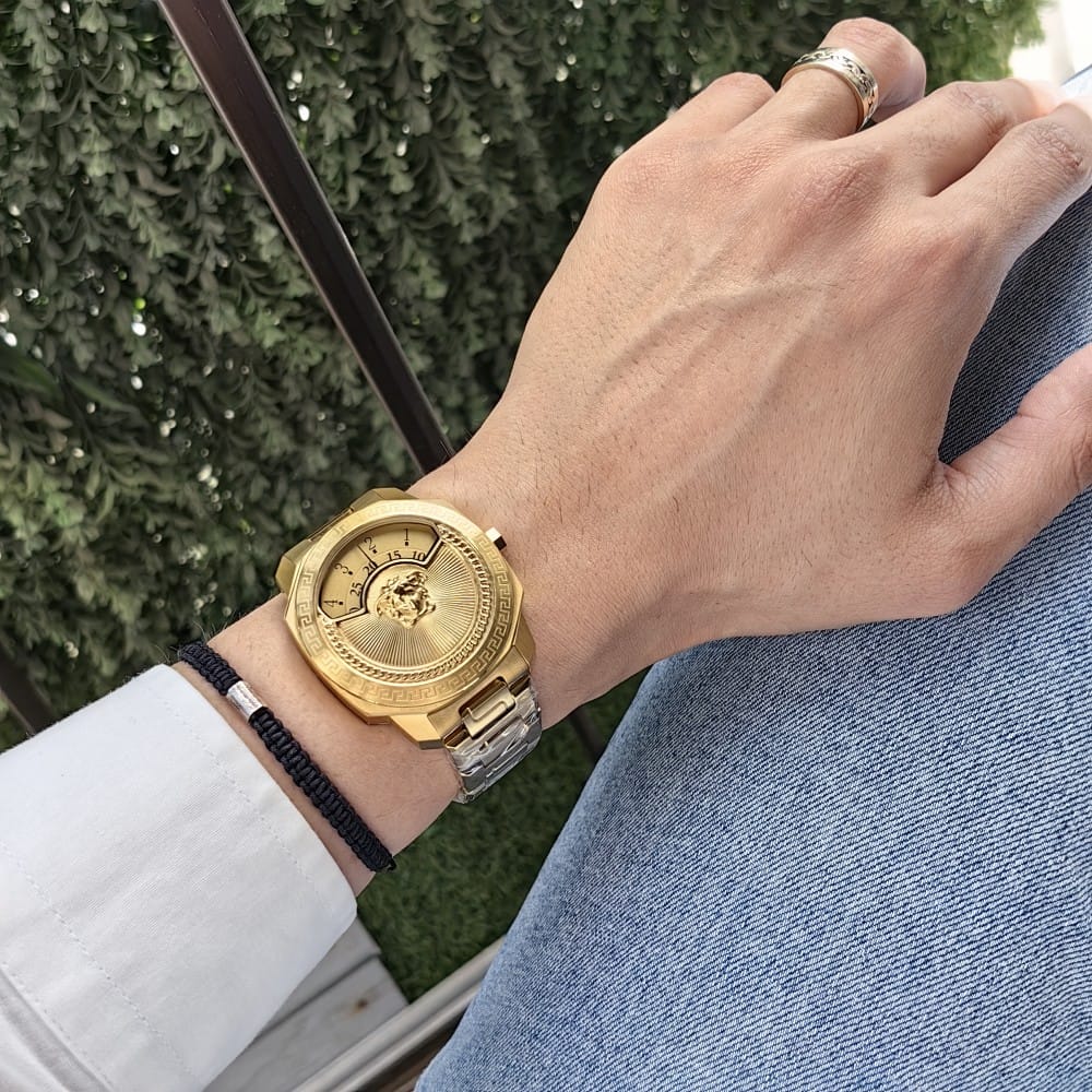 versace full gold 44mm watch - 316l stainless steel - Image 3