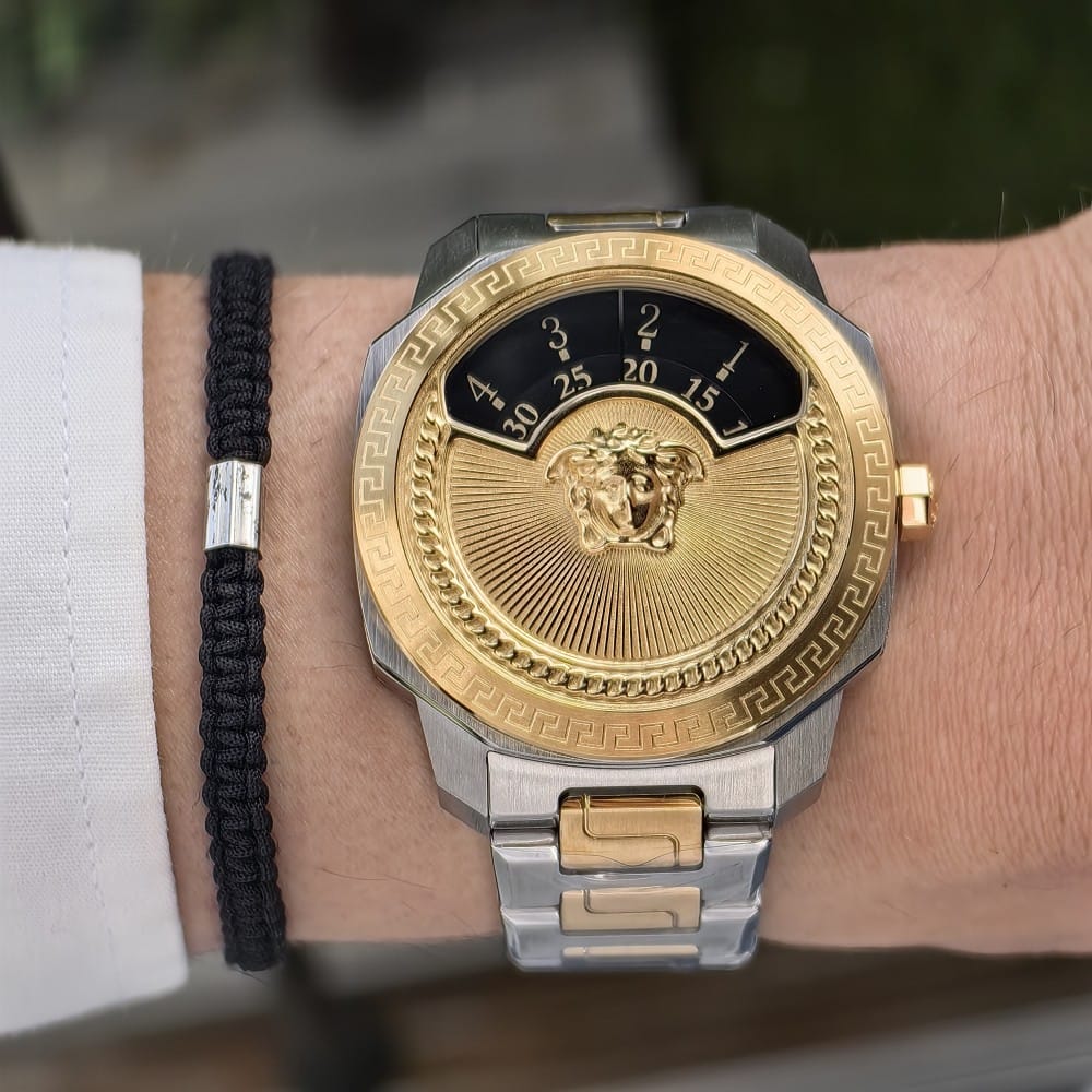 versace two tone gold black watch - 44mm - Image 4
