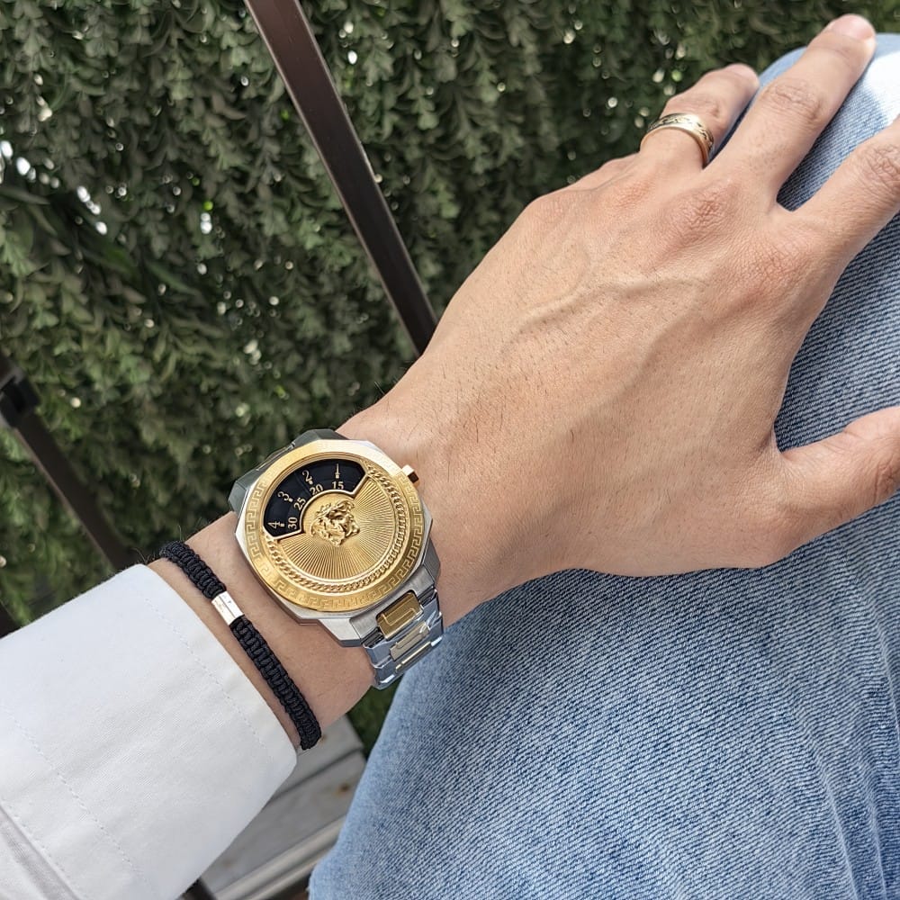 versace two tone gold black watch - 44mm - Image 2