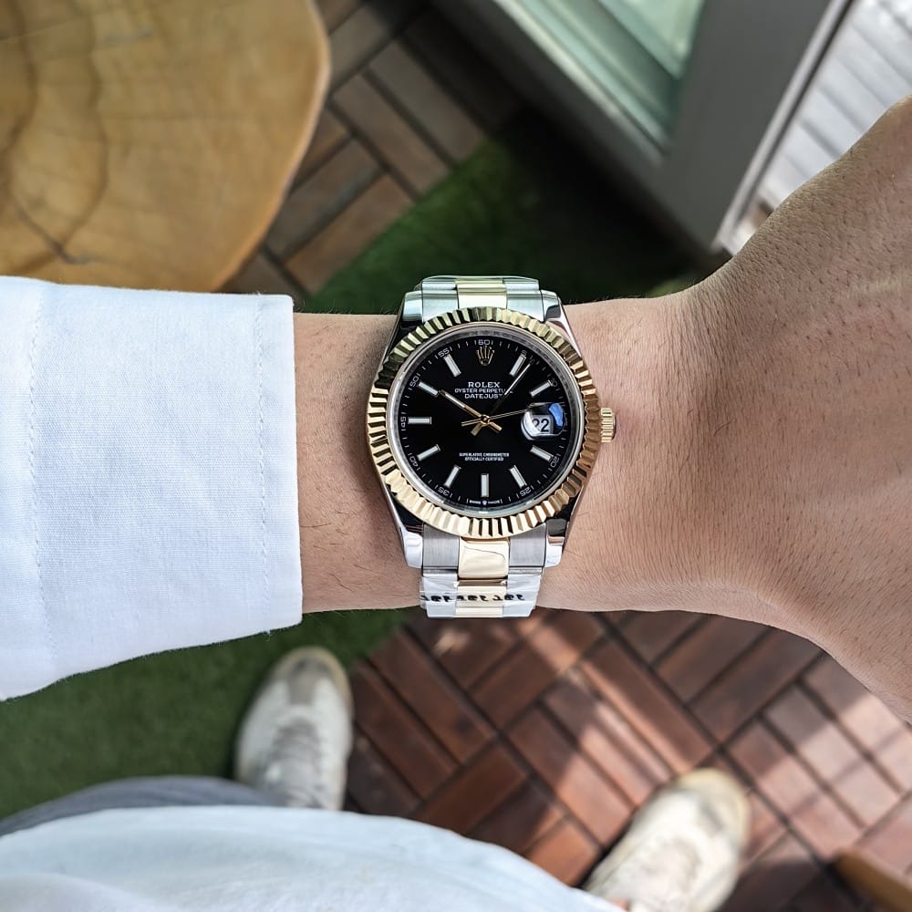 rolex datejust 41mm automatic watch - black dial - Image 3