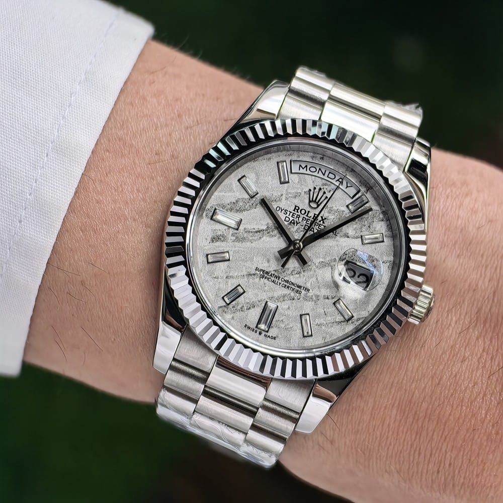 rolex day-date 40mm automatic watch - stainless steel - Image 2