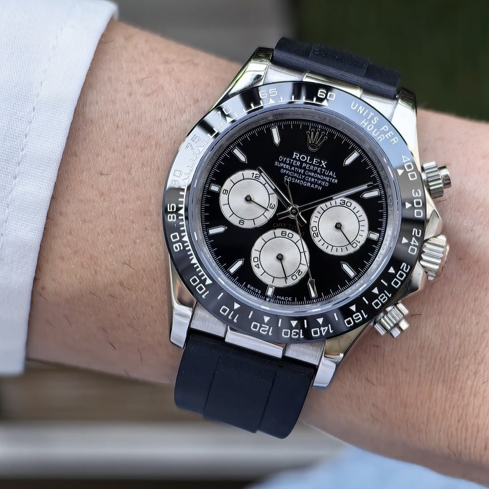 rolex daytona 39.5mm automatic chronograph watch
