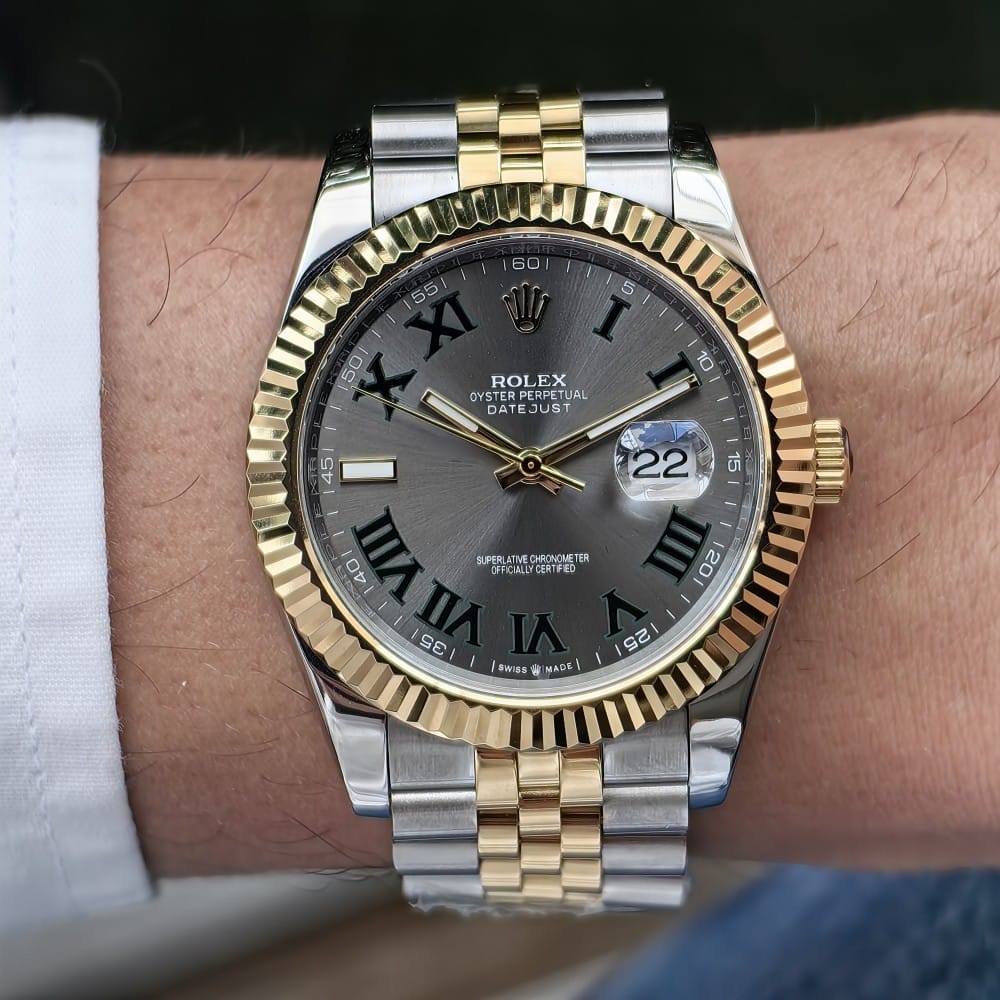 rolex datejust 41mm automatic watch - gold & silver - Image 6