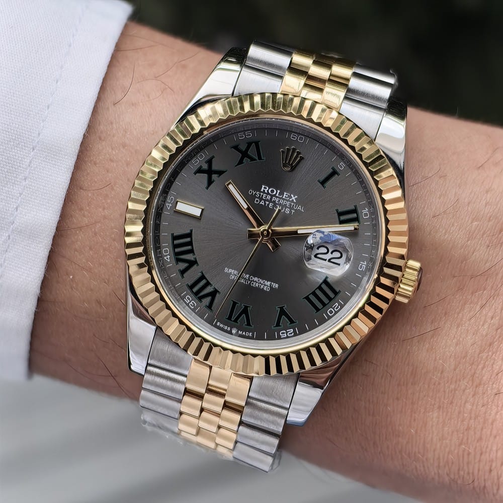 rolex datejust 41mm automatic watch - gold & silver - Image 4