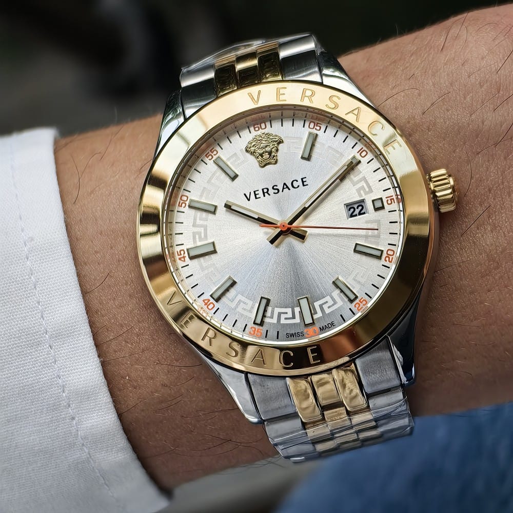versace two tone gold silver - white dial 42mm watch