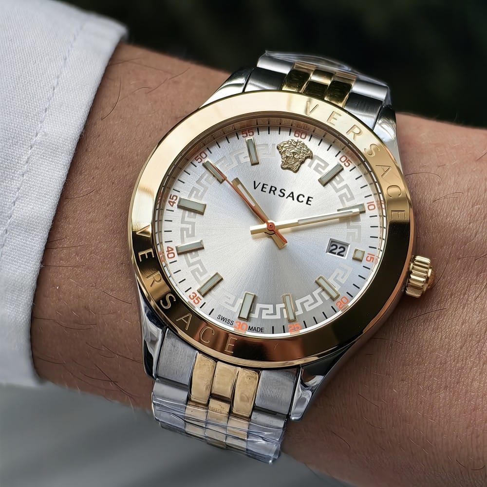 versace two tone gold silver - white dial 42mm watch - Image 2