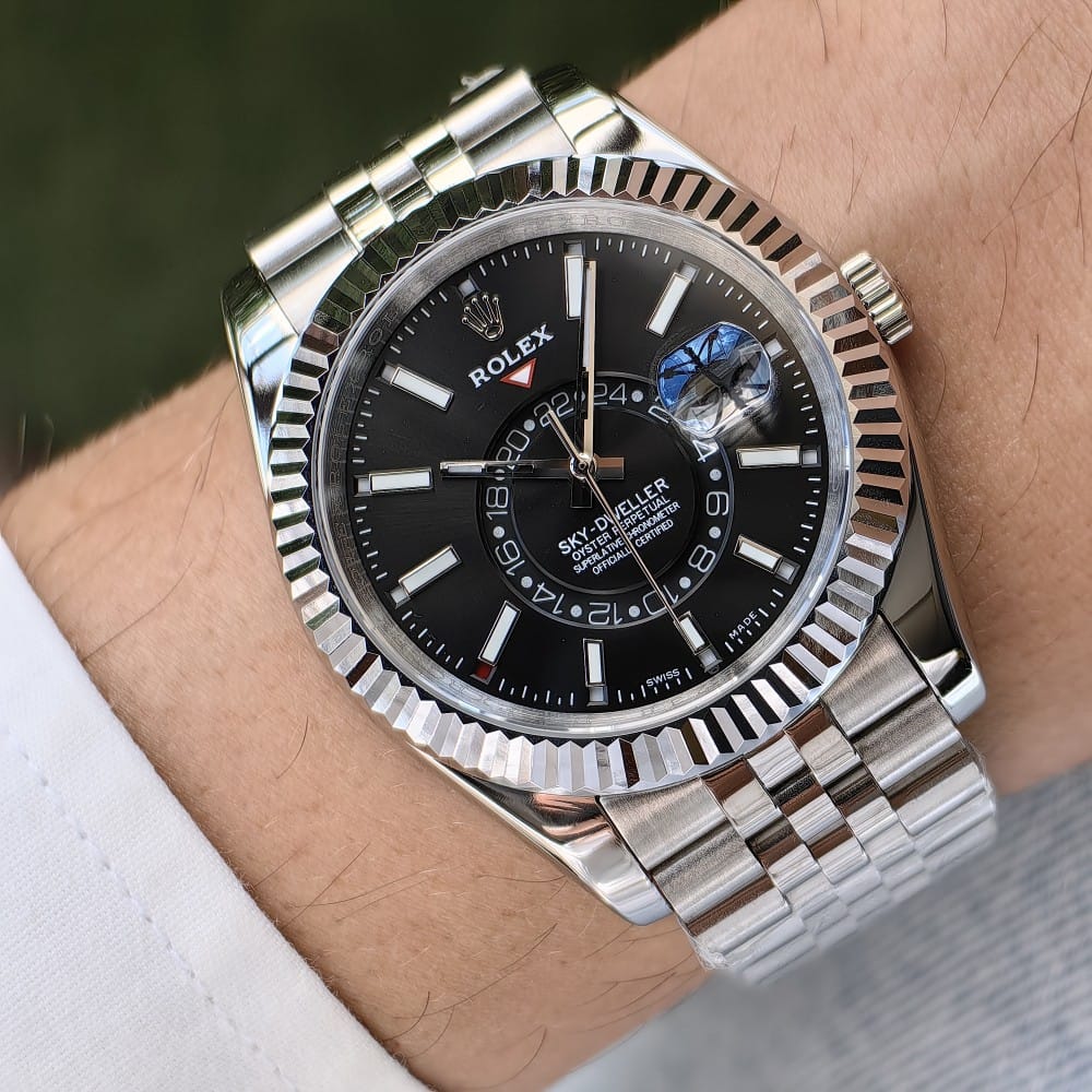 rolex sky dweller jubilee black dial 41mm
