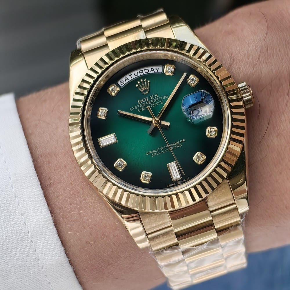 rolex day-date 40mm gold automatic watch