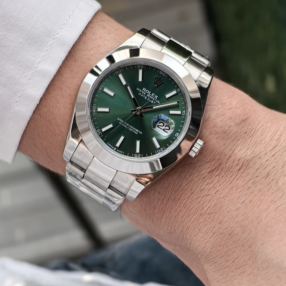 rolex datejust 41mm automatic watch - green dial - Image 2