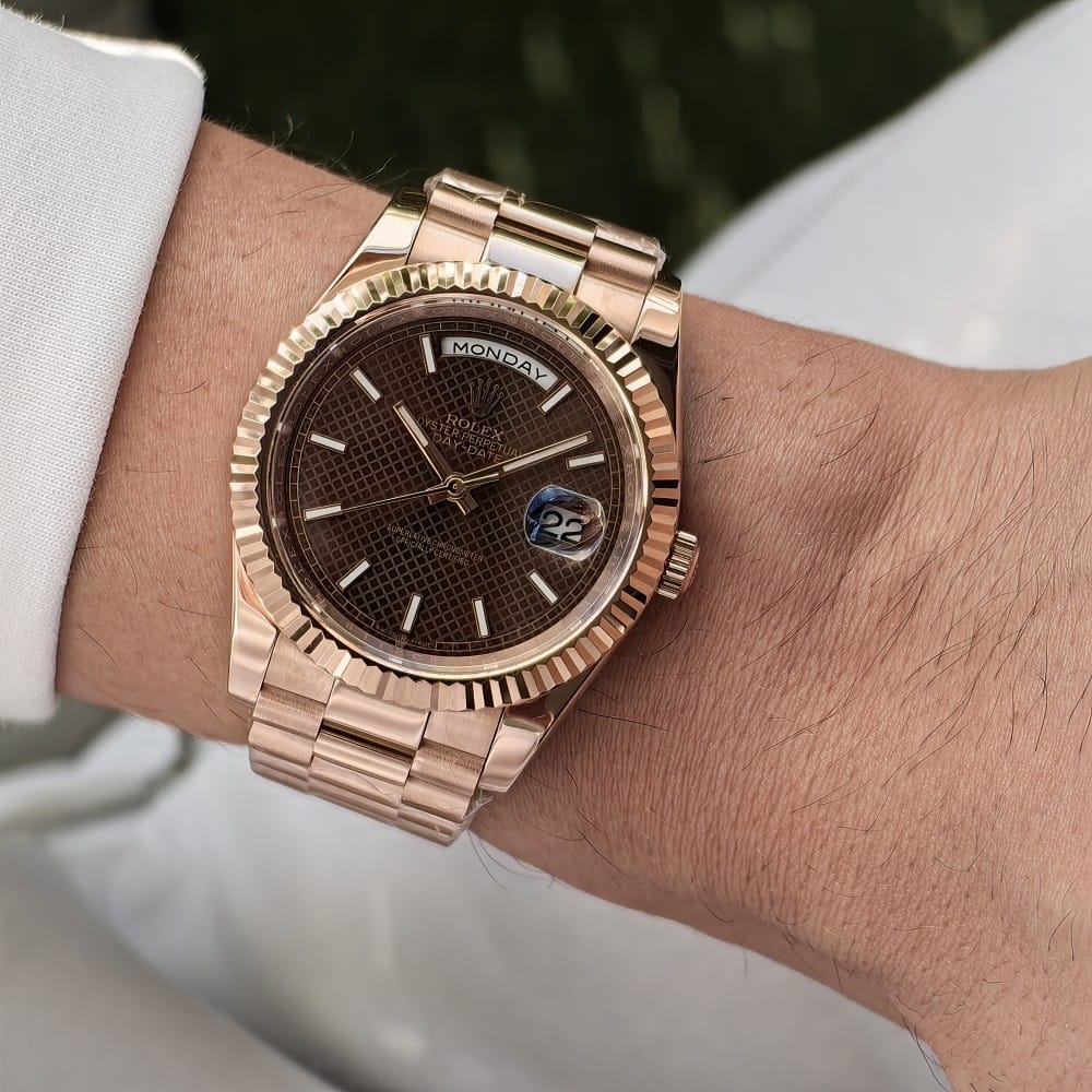 rolex day date 40mm rose gold automatic watch - Image 3