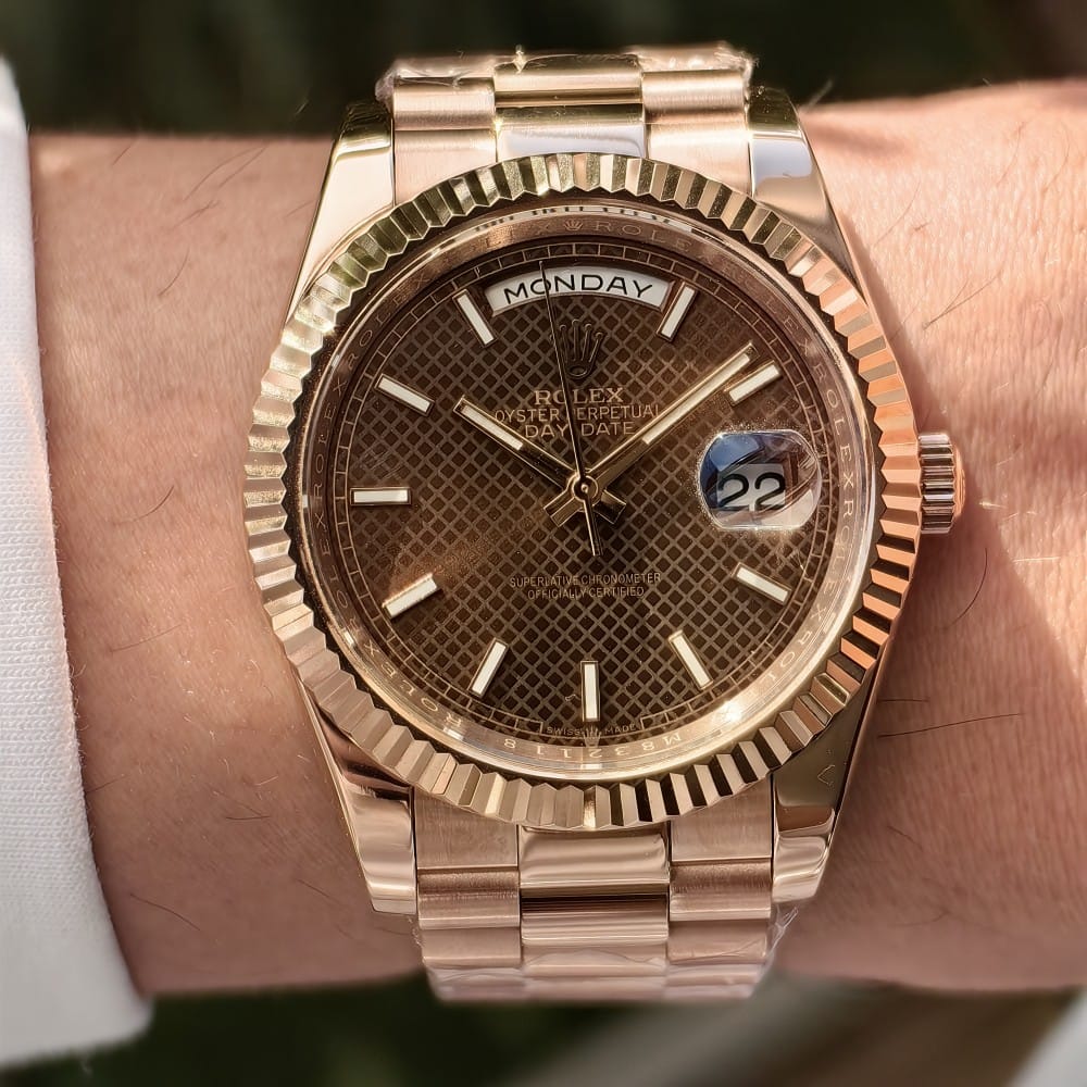 rolex day date 40mm rose gold automatic watch - Image 2