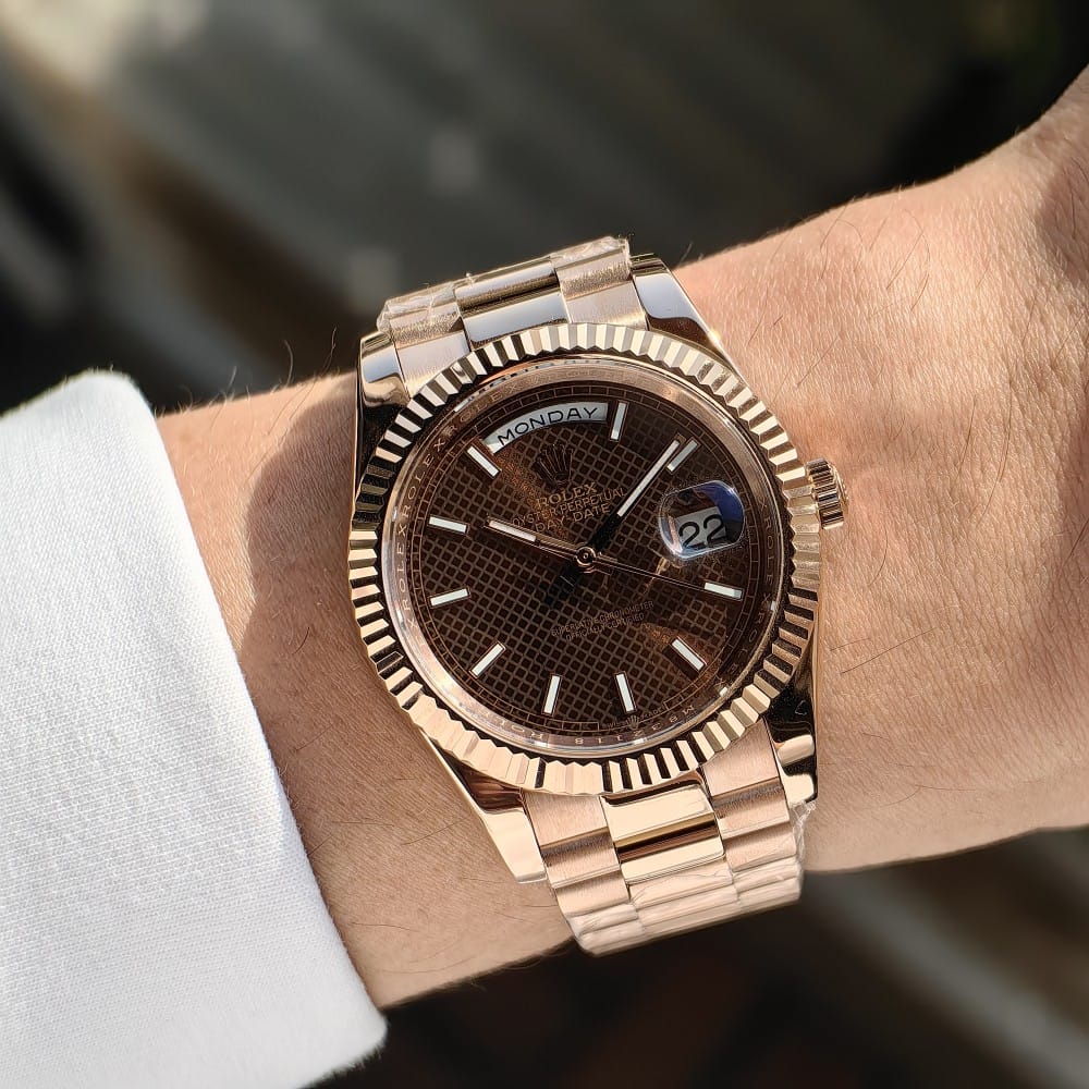 rolex day date 40mm rose gold automatic watch - Image 4