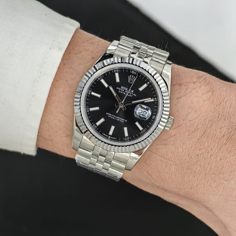 rolex datejust 41mm black dial automatic watch - Image 3