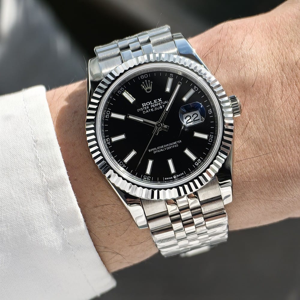 rolex datejust 41mm black dial automatic watch - Image 2