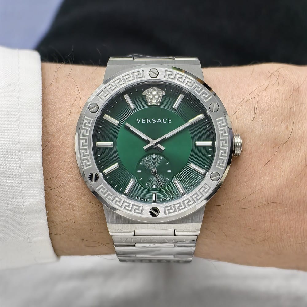 versace silver green dial watch - 42.7mm - Image 3