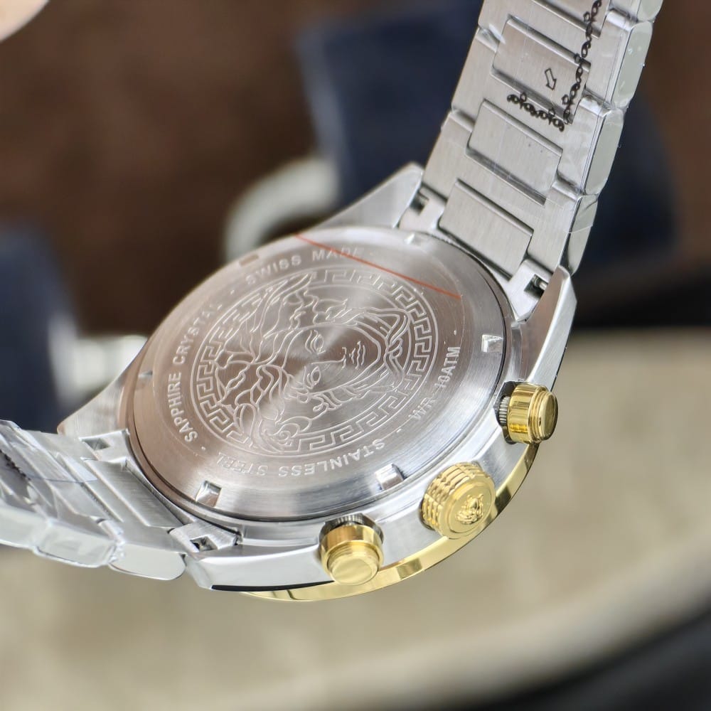 versace two tone black dial watch - 43mm - Image 5