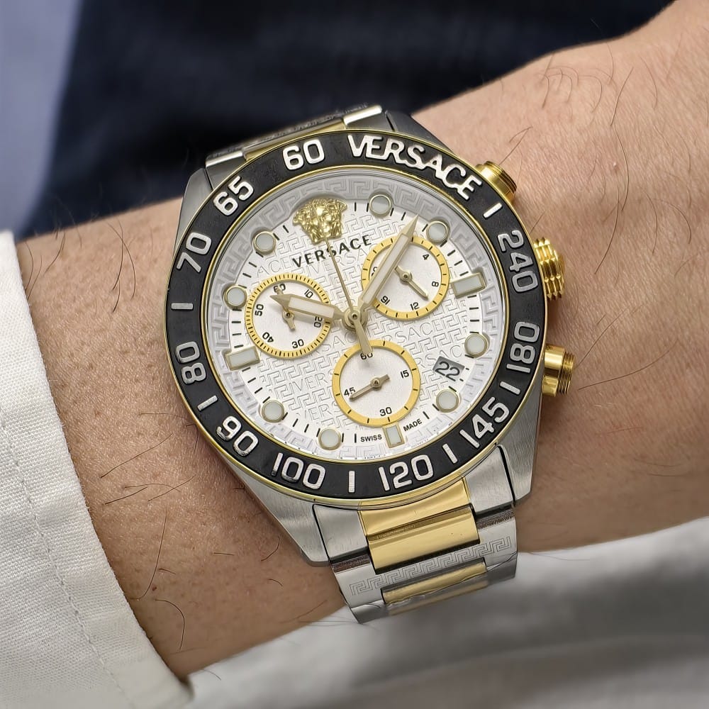 versace two tone white dial watch - 43 mm - Image 5