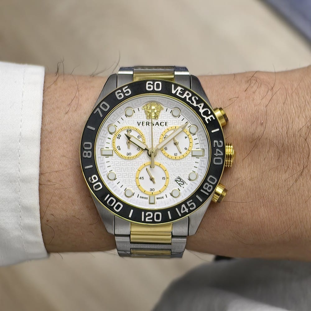 versace two tone white dial watch - 43 mm - Image 3
