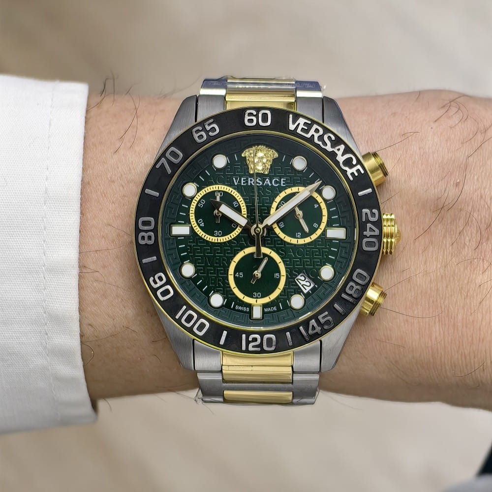versace two tone green dial watch - 43 mm - Image 2