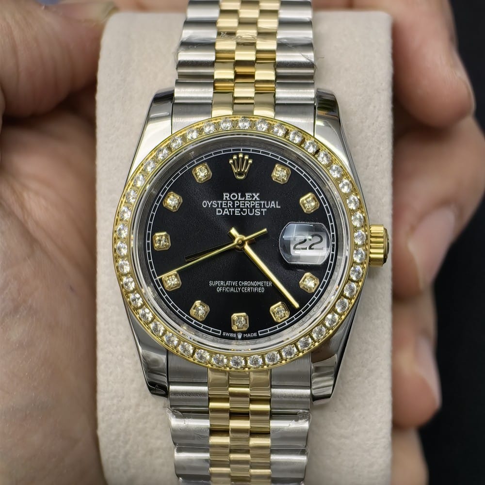 rolex datejust 36mm with diamond bezel and jubilee bracelet - Image 2