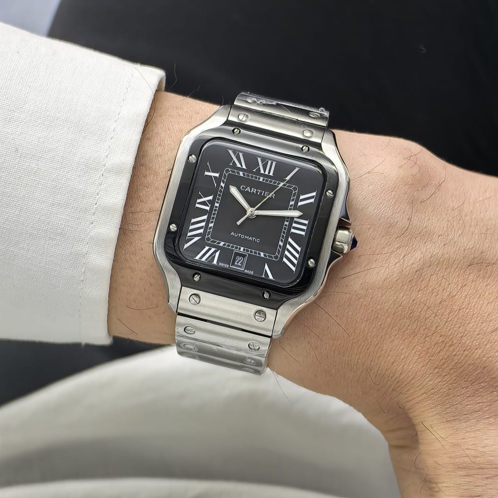 cartier santos automatic watch - 40mm stainless steel