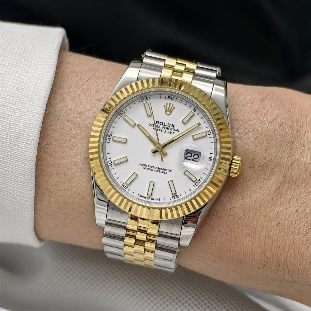 rolex datejust 41mm automatic watch - stainless steel
