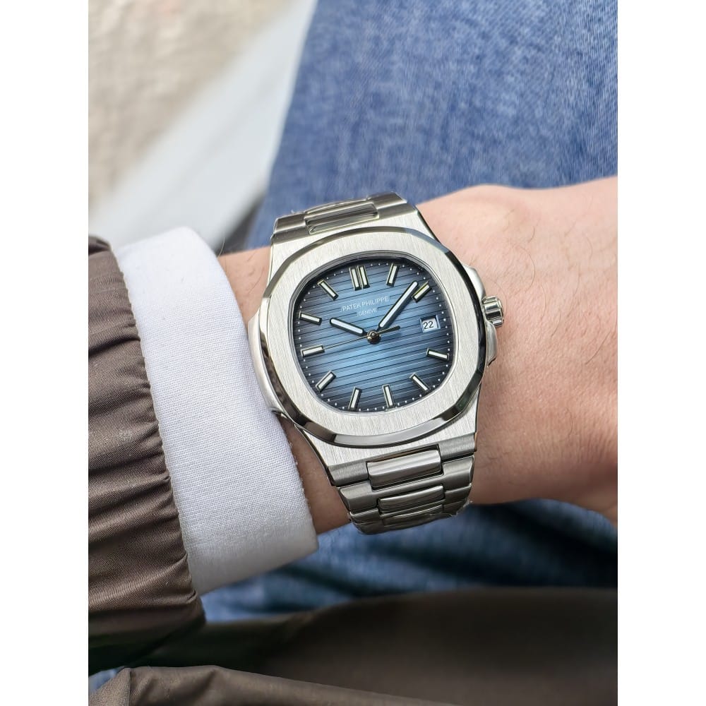patek philippe nautilus black blue 41mm stainless steel watch - Image 4