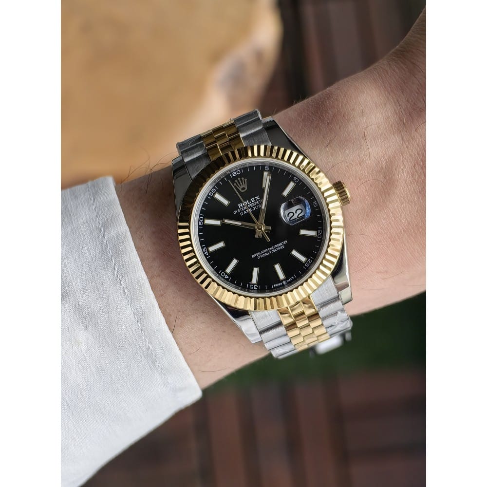 rolex datejust 41mm automatic watch - black dial - Image 3