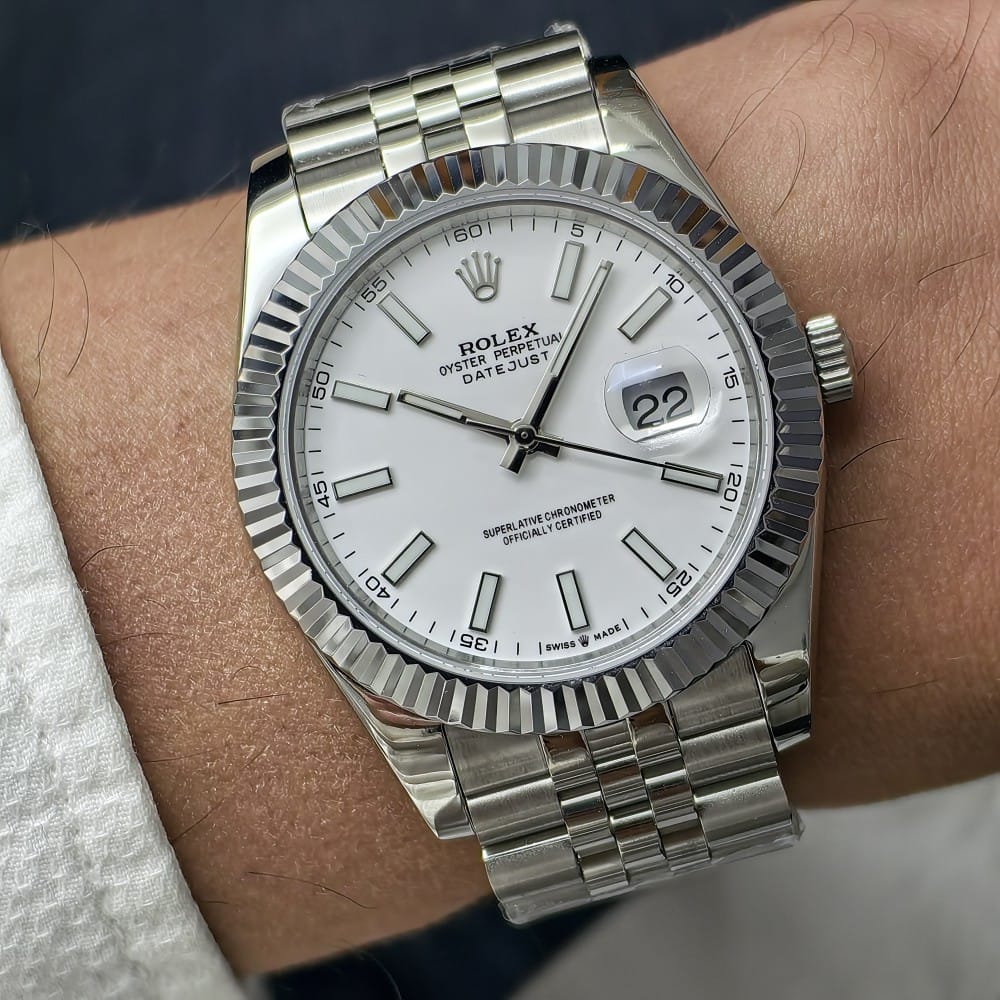 rolex datejust 41mm automatic watch - stainless steel