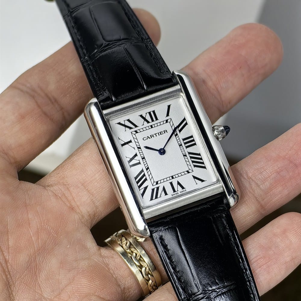 cartier tank silver white 40mm stainless steel watch - Image 6