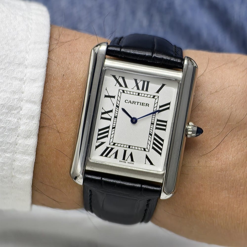 cartier tank silver white 40mm stainless steel watch - Image 7