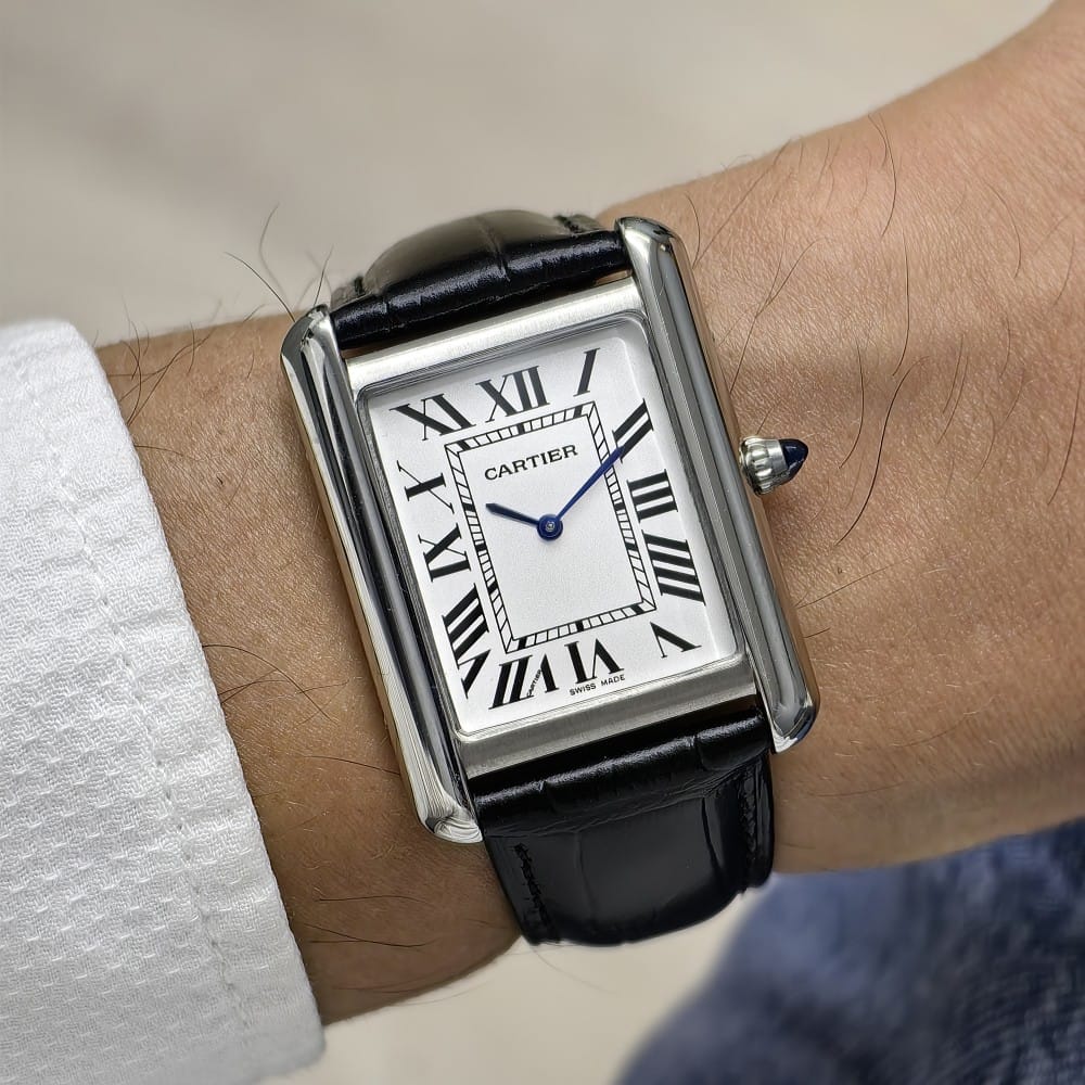 cartier tank silver white 40mm stainless steel watch - Image 2