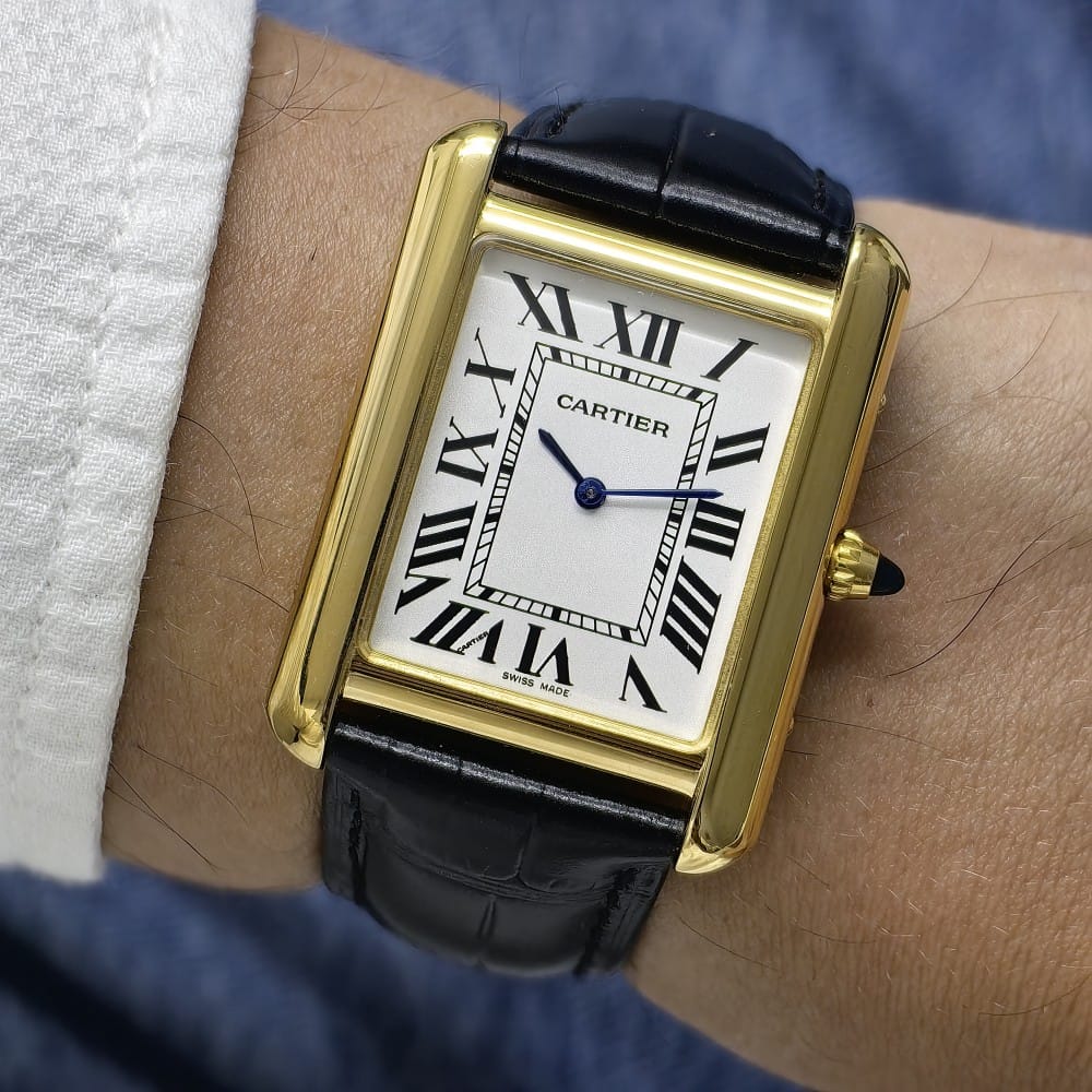 cartier tank gold black 40mm watch - Image 6