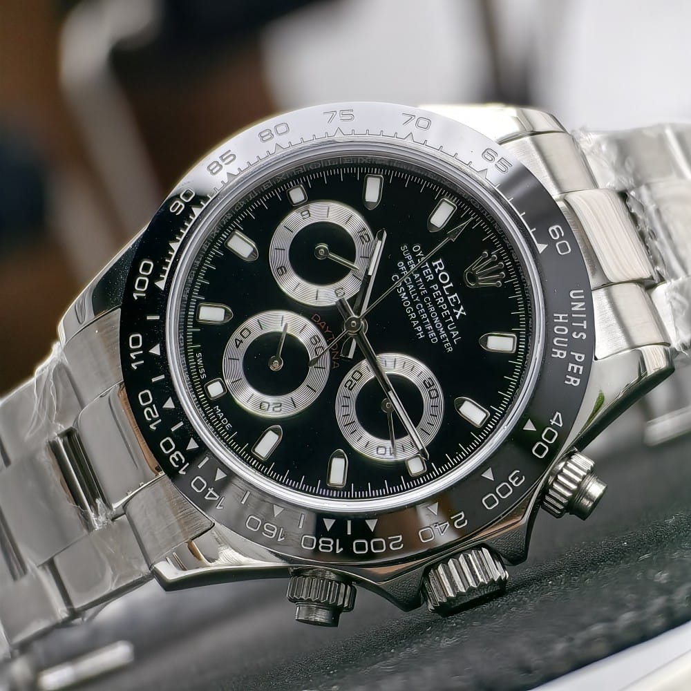 rolex daytona panda black dial 39.5mm automatic watch - Image 5