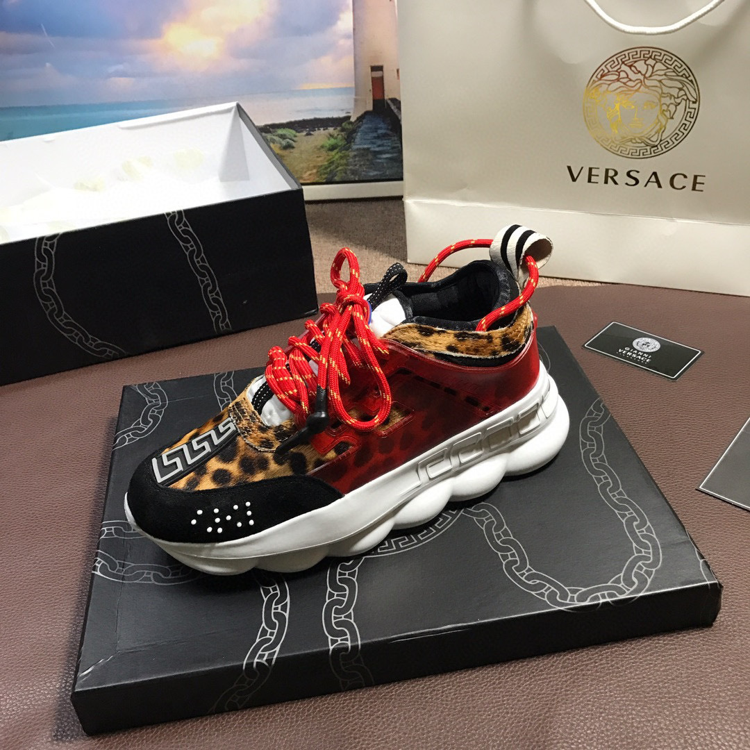versace leopard print dad sneakers - sizes 35-44