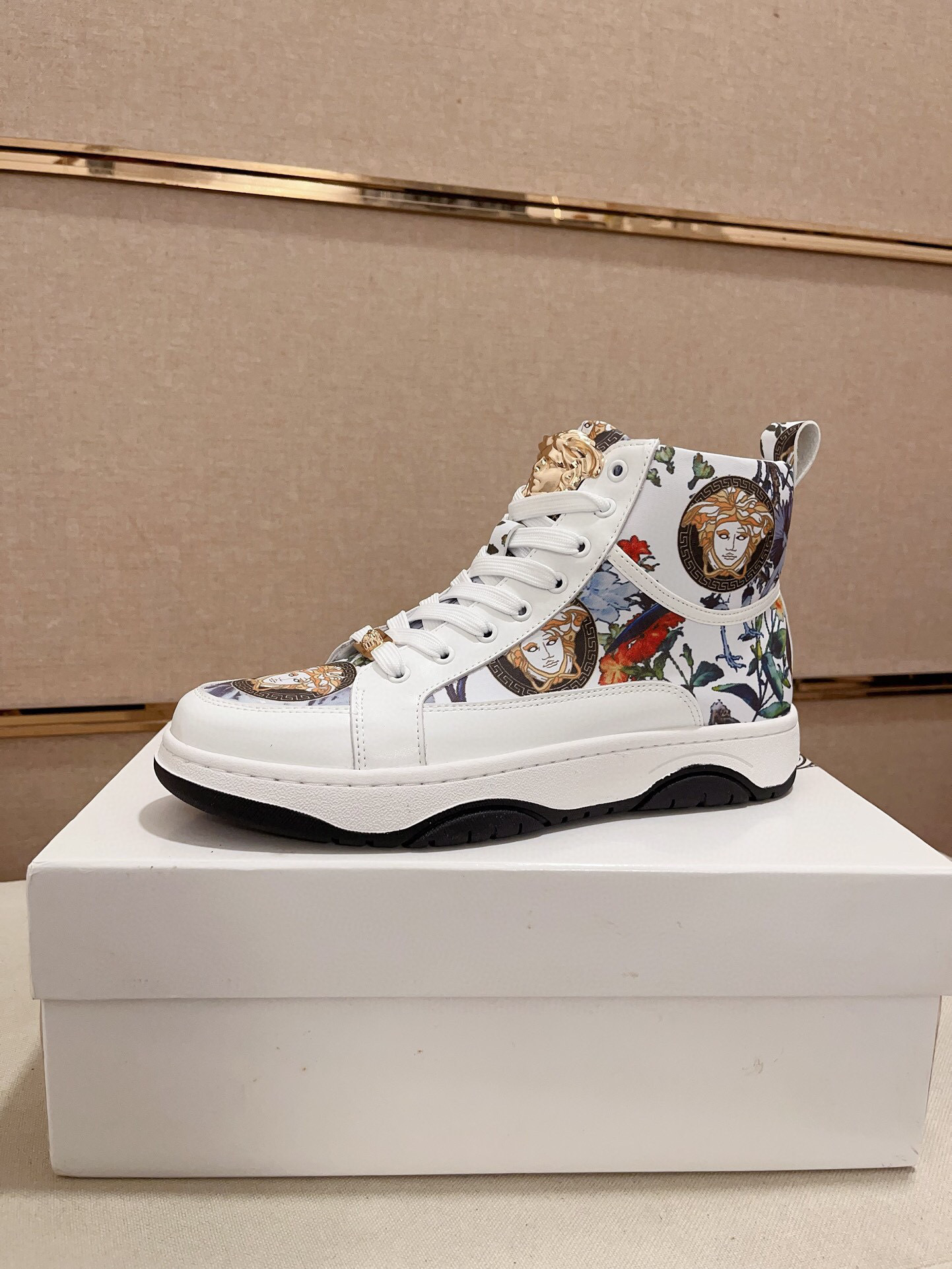 versace high-top sneakers 38-44 with floral design