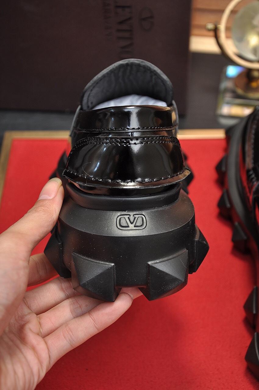 valentino black leather shoes size 38-44