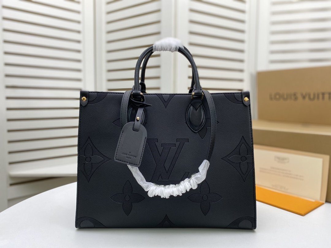 louis vuitton black monogram tote bag 34x26x15 cm