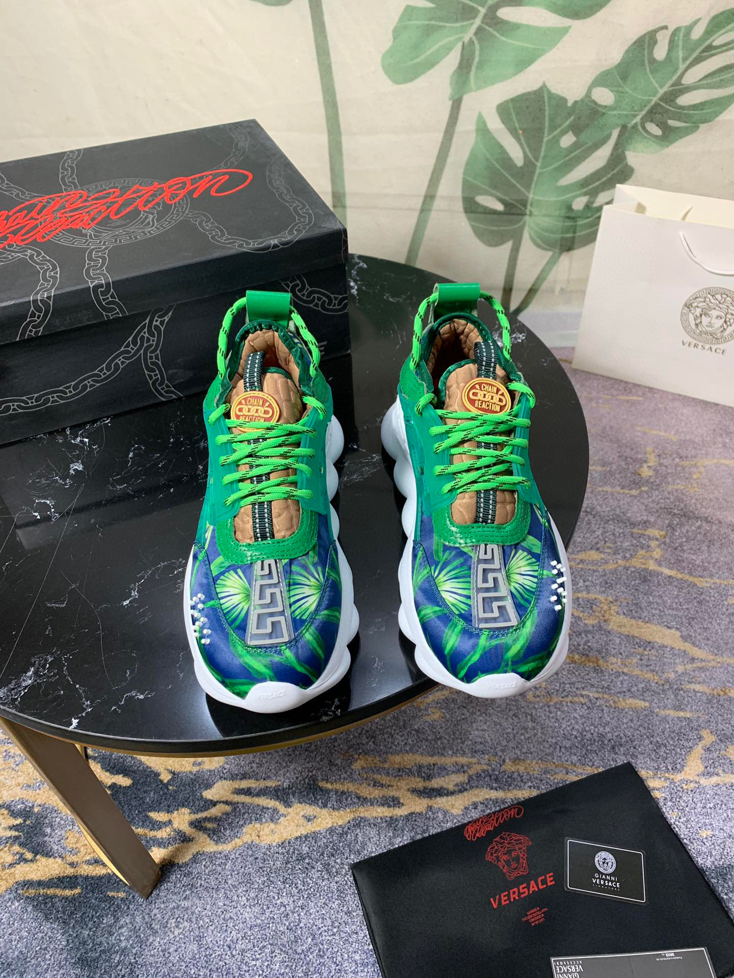 versace green couple's dad sneakers 35-44