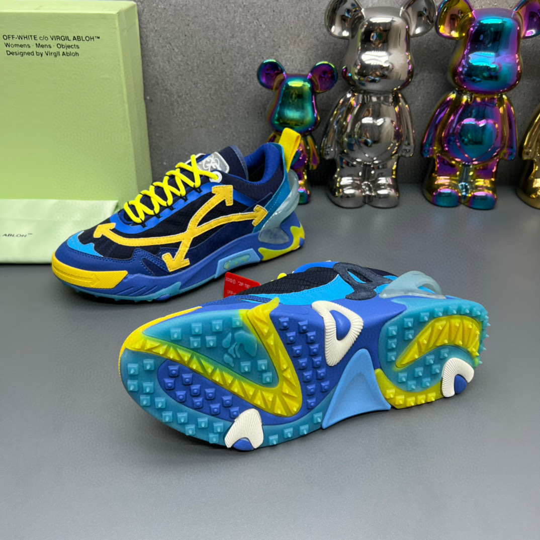 off-white sneakers 38-44 - bold blue & yellow design