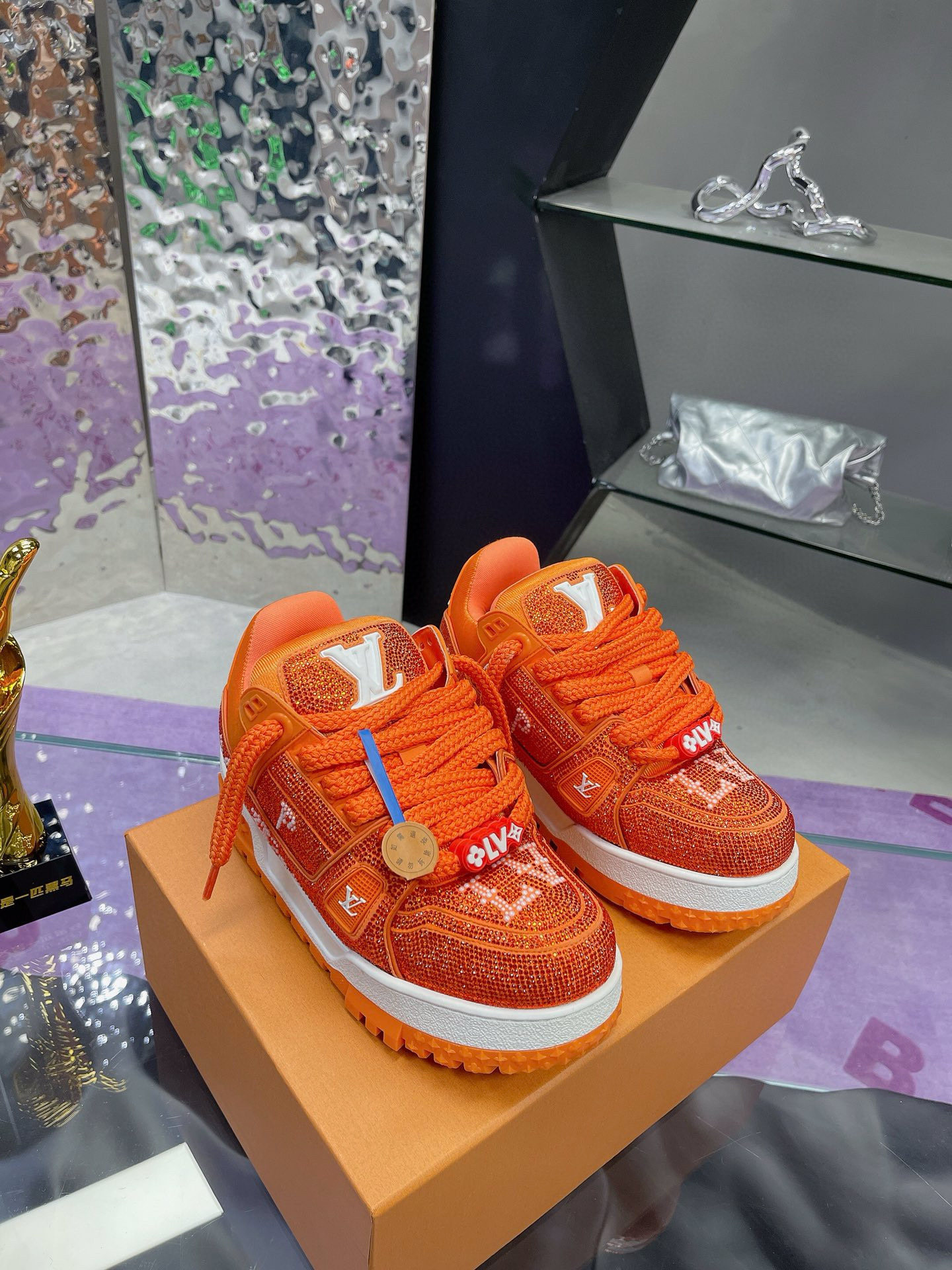 louis vuitton l couples sneakers 35-44 orange
