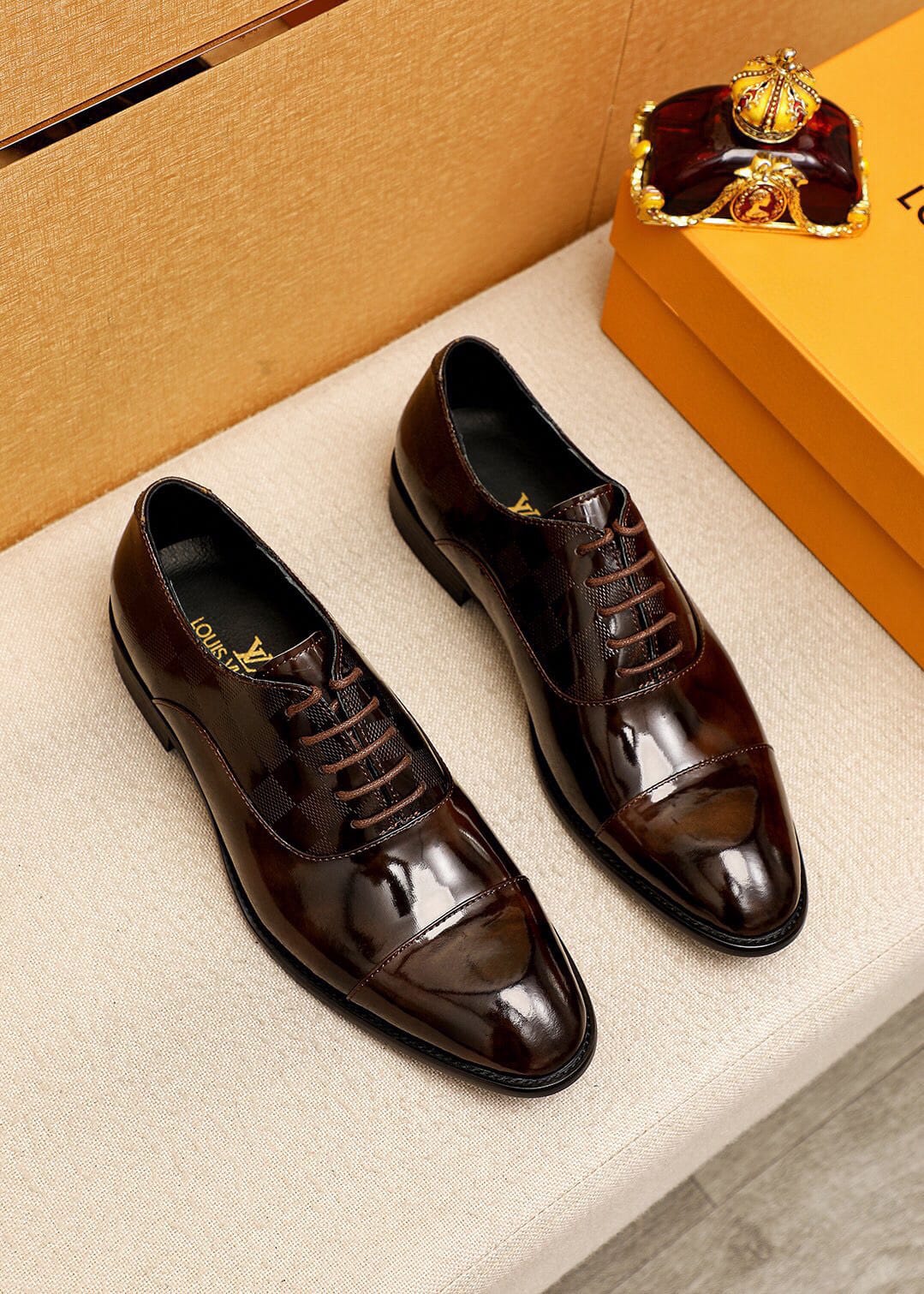 louis vuitton brown leather dress shoes 38-44