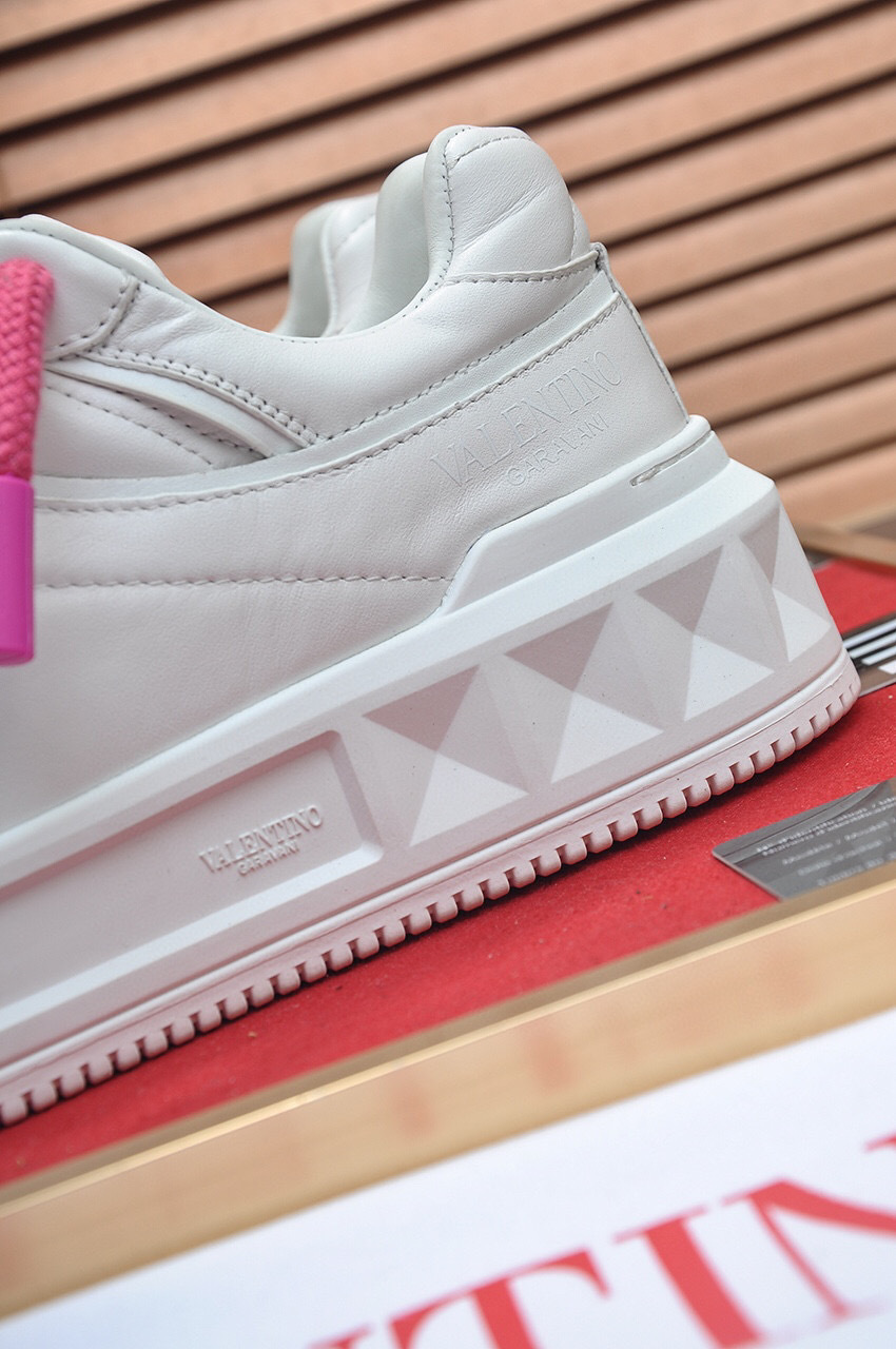 valentino garavani white sneakers with pink laces - size 35-44 - Image 2